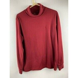 Bare Denim Size L Mens Red Turtleneck Shirt Long Sleeve